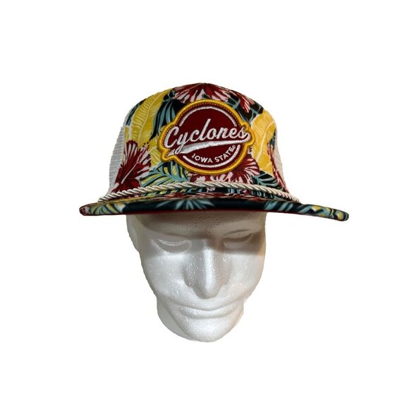 Iowa State Cyclones Zephyr Trucker Hat Tropical Hawaiian SnapBack New - Picture 2 of 5